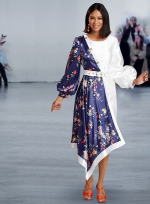 DONNA VINCI DRESS SATIN