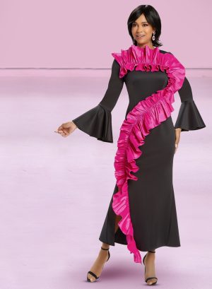 DONNA VINCI DRESS RUFFLE