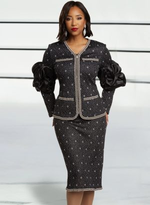 DONNA VINCI KNITS SKIRT SUIT