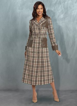 DONNA VINCI COAT DRESS PLAID