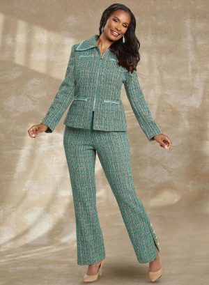 DONNA VINCI PANT SUIT ZIP