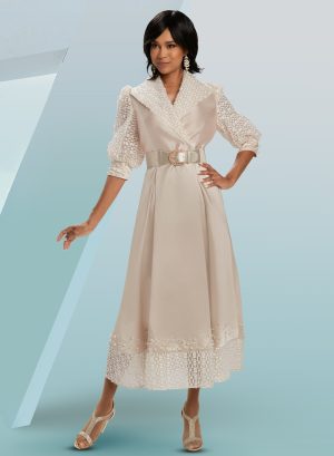 DONNA VINCI DRESS PEARL TRIM