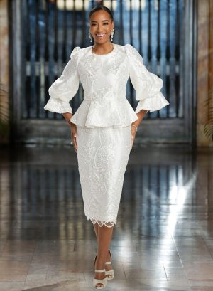 DONNA VINCI SKIRT SUIT GUIPURE