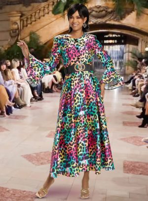 DONNA VINCI DRESS LEOPARD