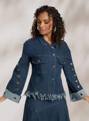 DV JEAN DENIM JACKET GROMMETS