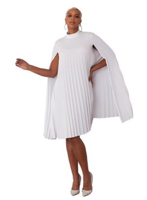 FOR HER PLEATED CAPE DRESS