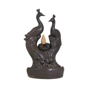 Antique Peacock Backflow Cone Incense Burner