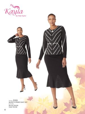 JACKET & SKIRT KNIT SET